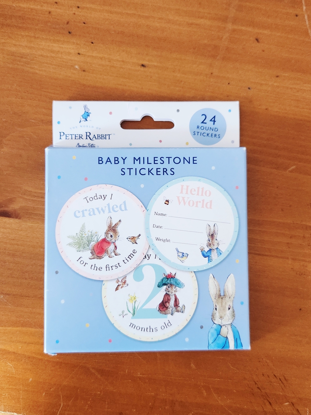 Peter Rabbit Baby Milestone Stickers - Light Blue